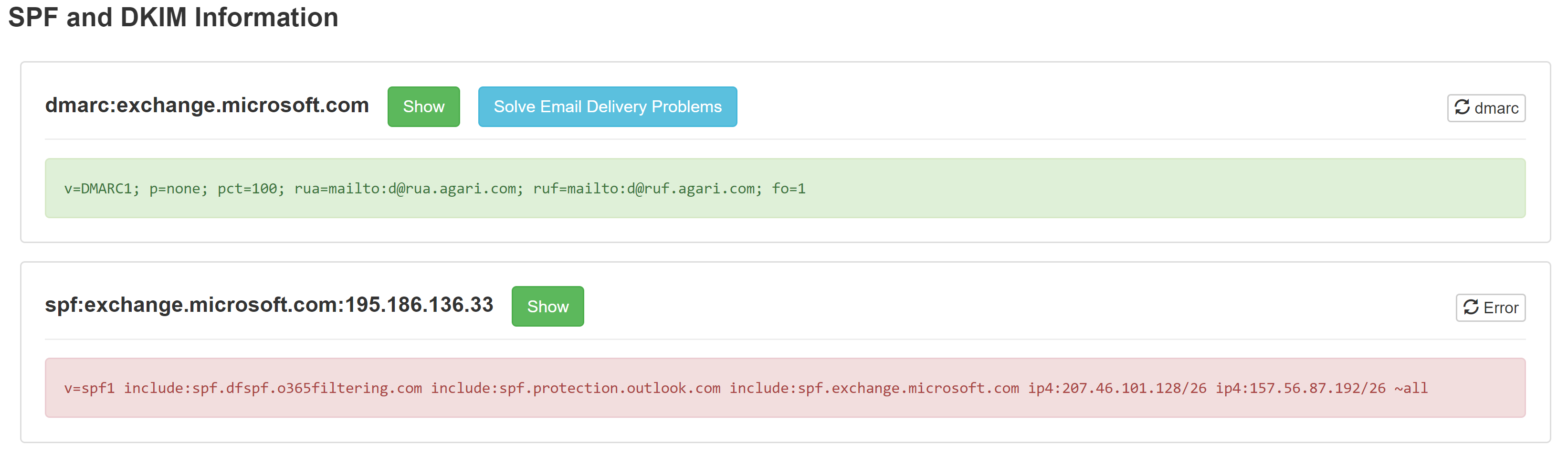 SPF and DKIM info